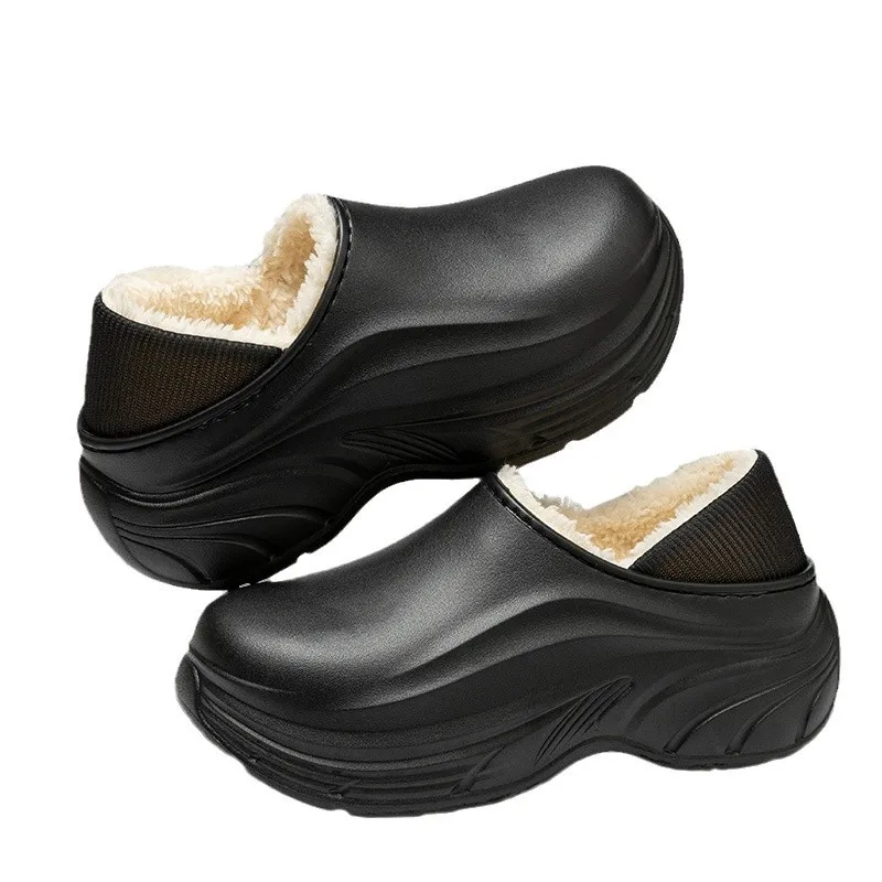 مقاوم للماء القرف الإحساس شبشب منزل الدفء حذاء رجالي أحذية رجل سميكة المضادة للانزلاق ملابس خارجية في الشتاء حجم كبير #5