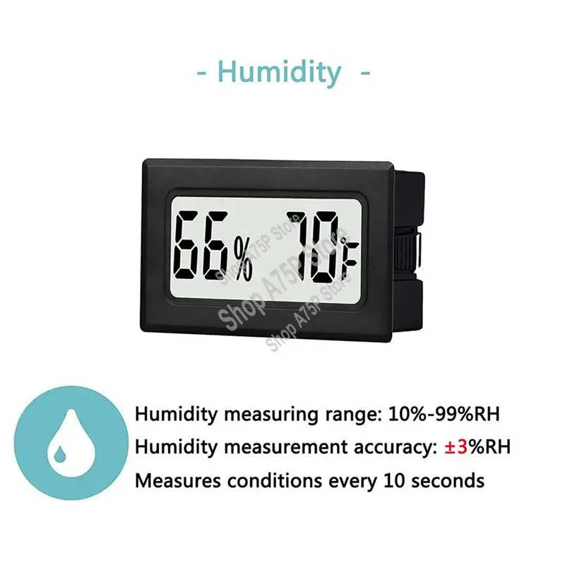 Innenthermometer mit Temperatur-Feuchtigkeitssensor Monitor Fahrenheit ( ℉ ) Für Gläser, Humidor, Home-Hot