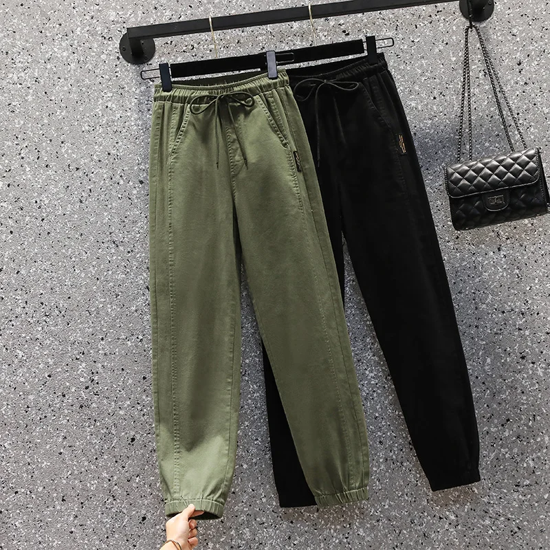 

Women's Casual Harem Pants Trousers Loose Fit Comfortable Long Trousers Workwear High Waist with kets Regular Thin