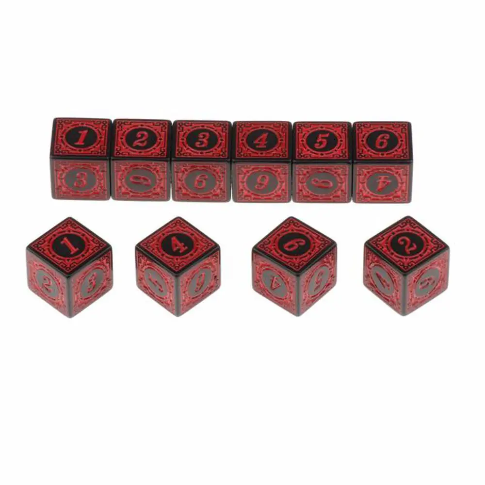 

10pcs Table game D6 Polyhedral Acrylic Multi Sided Dices