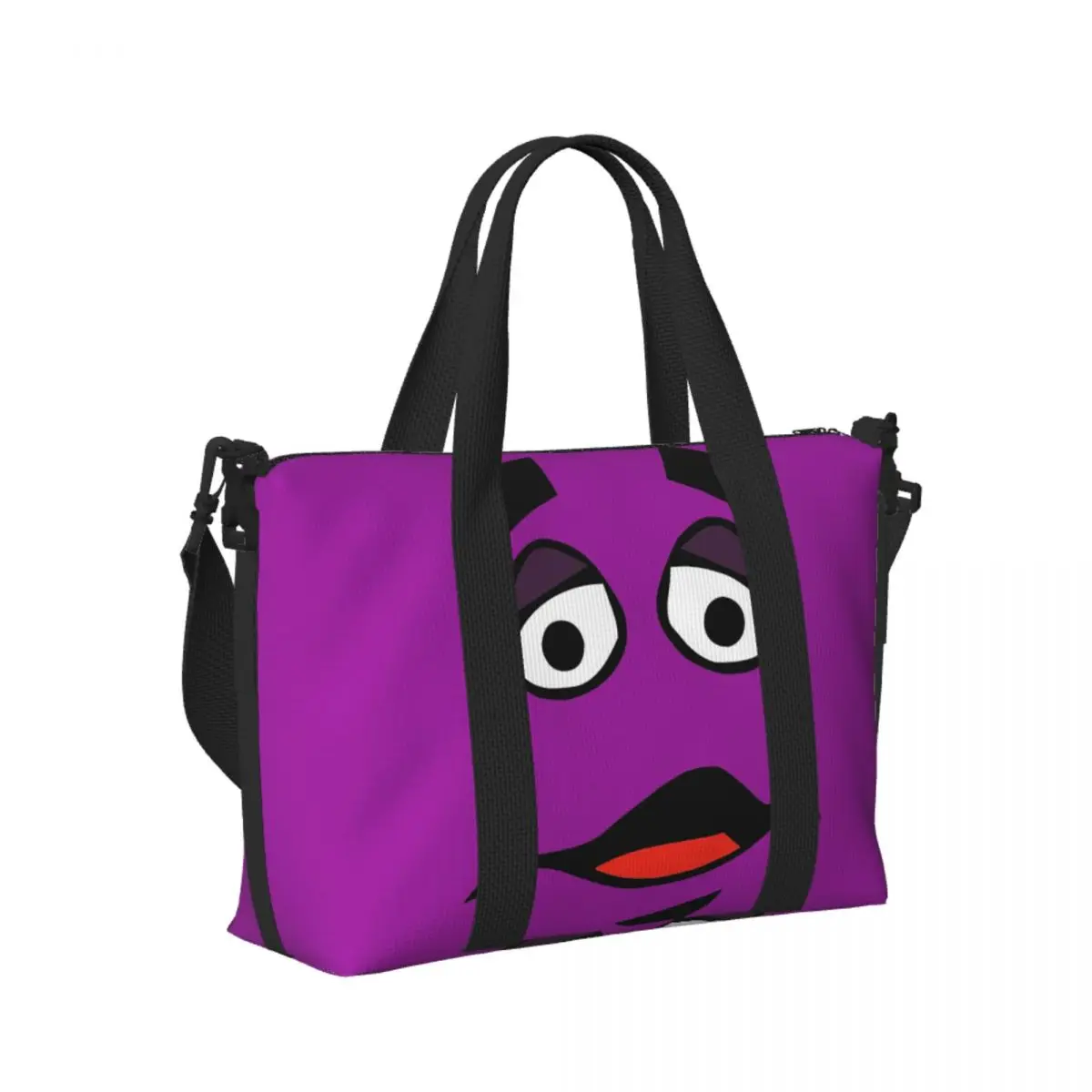 

Custom Grimace Cartoon Design Beach Travel Bag Large Capacity Tote Bags for Gym Yoga Women Shopping Duffle Shoulder Bag