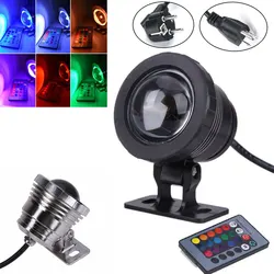 Luz de inundação subaquática LED RGB, Fountain Pool Pond Aquarium Spotlight, Lâmpada de jardim ao ar livre, AC, DC, 12V, 110V, 220V, 10W, 15W