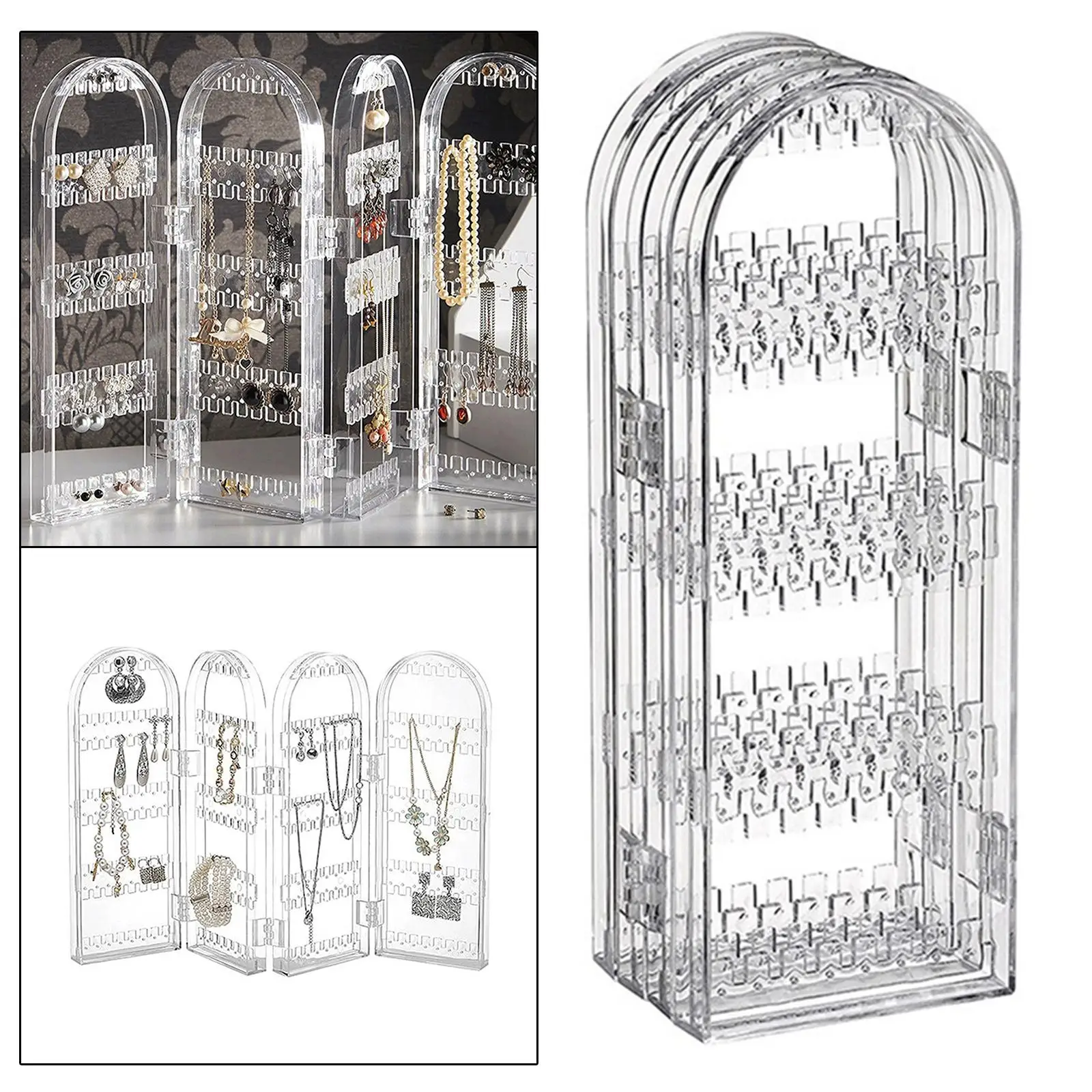 Jewelry Display Stand, Transparent Hanging Rack for Necklace Chains Pendants Showcase