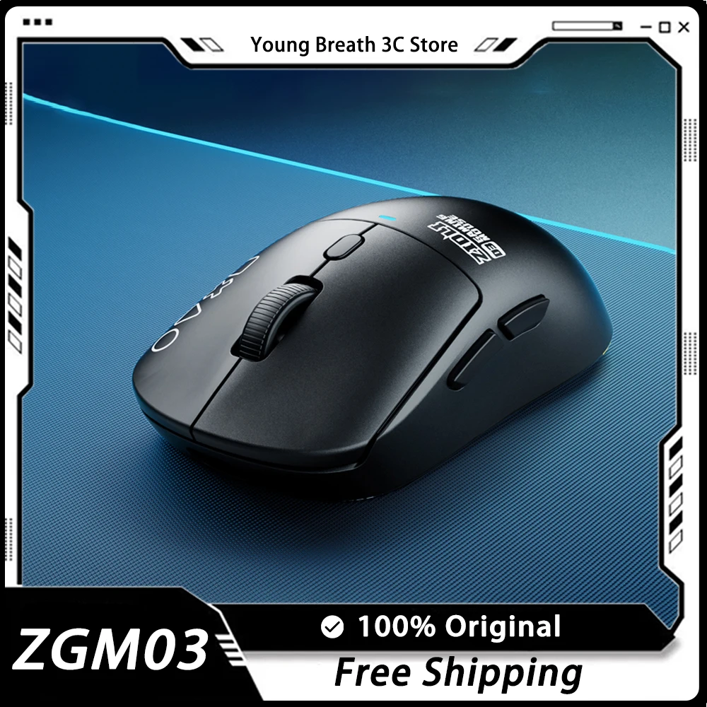 

Zidli Zgm03 Mouse Paw3395 Wired Ergonomics Rgb Light Weight Mouse Long Low Latency Endurance Gaming Esports Office Mic Gifts