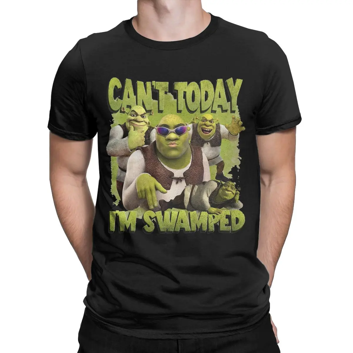 Can\'t Today I\'m Swamped T-Shirt Shreks Men Vintage Cotton Tee Shirt Round Neck Short Sleeve T Shirts Gift Idea Tops