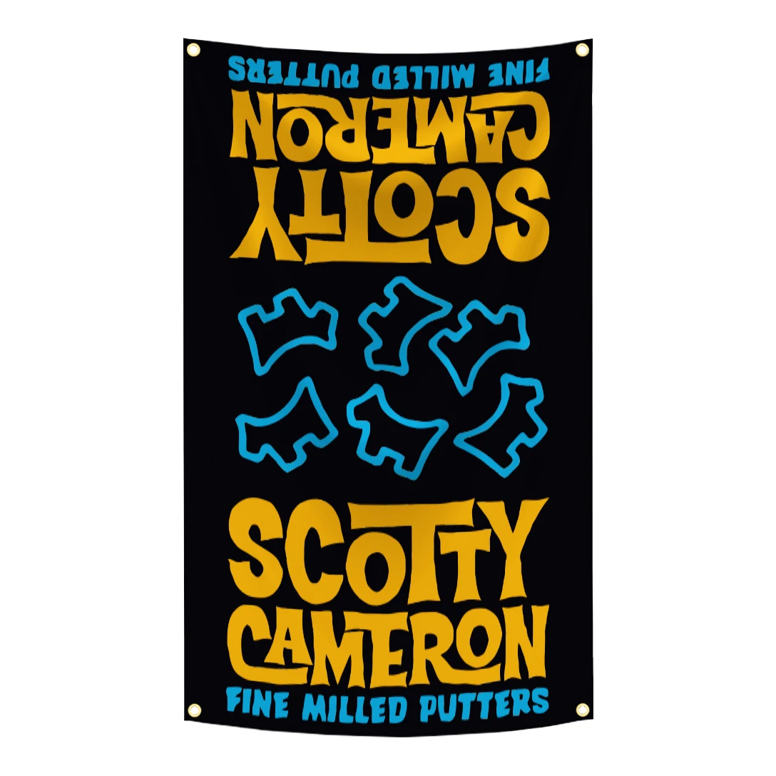 90x150cm Golf S-ScoTTY C-CameRONS Putter Ninja Cartoon Flag Tapestry 3x5Ft Polyester Banner With Brass Grommets Golf Club Decor