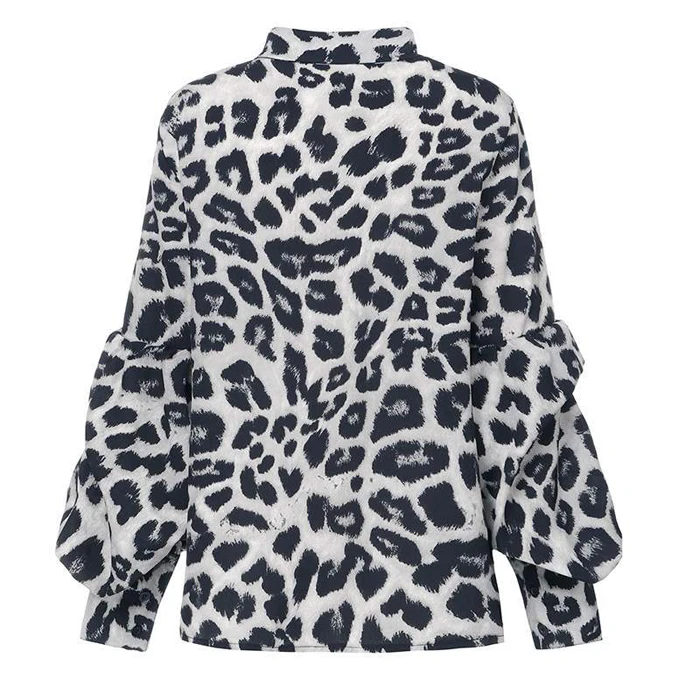 Sexy stampa leopardata taglie forti per le donne 2024 Pendolarismo Sle Long Sve Button up Colletto slim fit Abbigliamento da lavoro casual