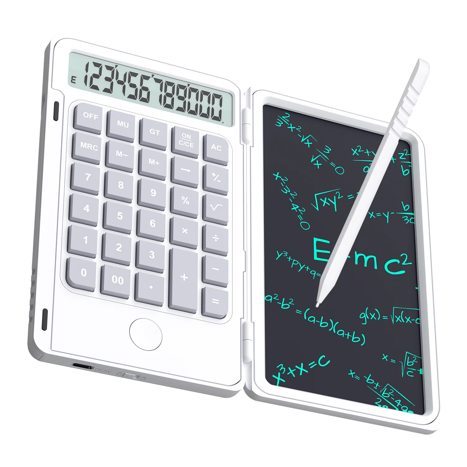 Free Shipping, Best Gifts 12-Bit Mini Electronic Calculator with LCD Drawing Board, Portable Foldable Scientific Calculator