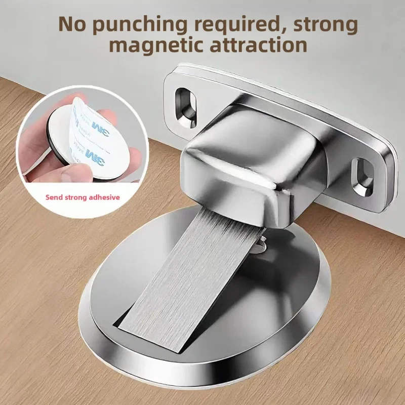 Self-Adhesive Door Suction Free Punching Invisible Door Magnetic Door Stopper Anti-Collision Suction