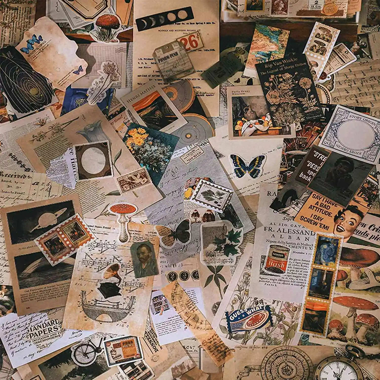 Super Sale 400Pcs Scrapbooking Supplies Journaling Vintage Scrapbook Stickers Adhesive Scrapbook Washi Stickers for Album Art Cr