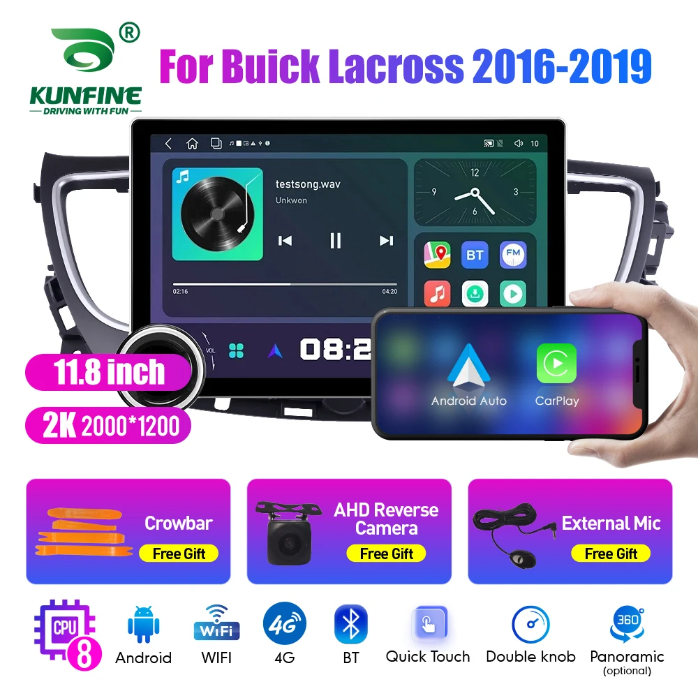 

11.8 Inch 2K Double Knobs 2 Din Car Radio For Honda Lacross 2016-2019 Car Radio DVD Multimedia Video Player Android Auto Carplay