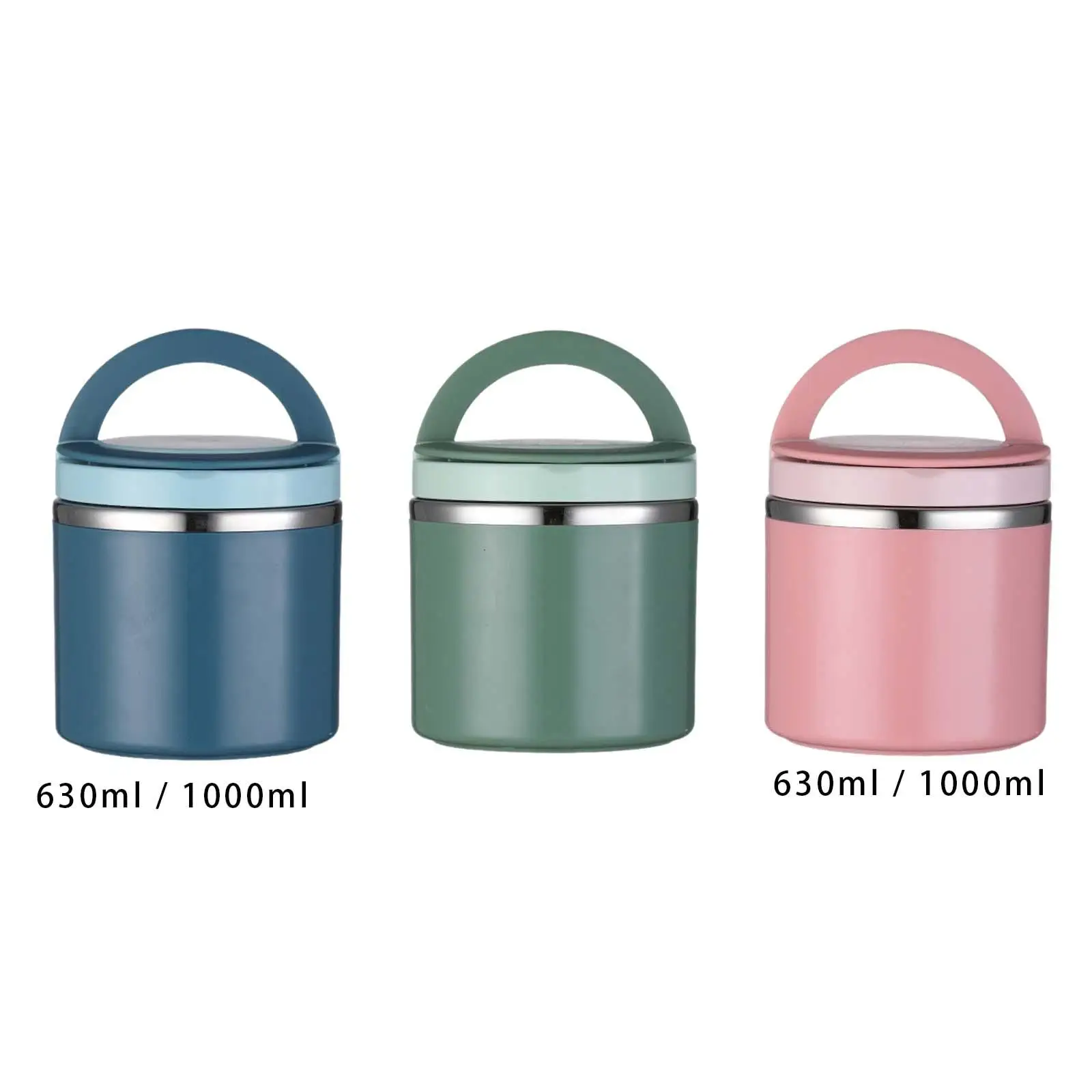 Leakproof Food Storage Container Stainless Steel Lunch Box with Handle Portable for Kids Adults Work Travel Picnic Camping