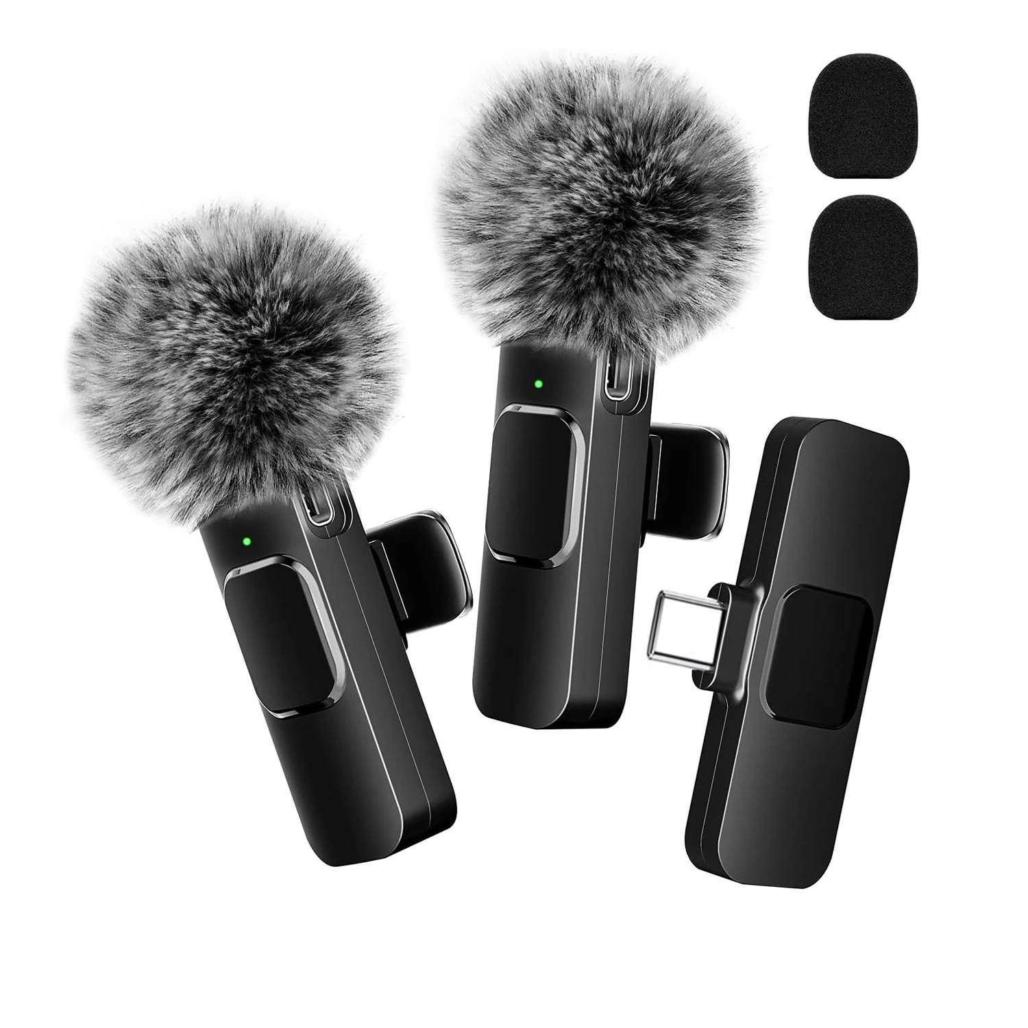 K60 Wireless Lavalier Microphone for iPhone Android, Mini Audio Video Recording Mic for Laptop Live Gaming Phone