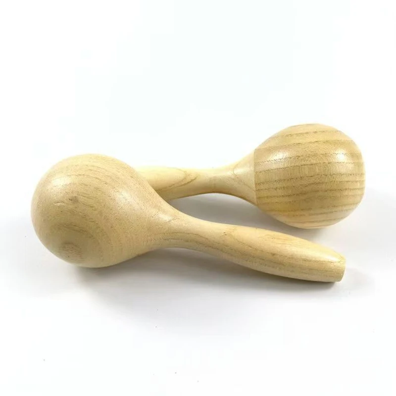 木製マラカスハンドパーカッションガラガラシェーカー楽器子供のための教育玩具誕生日カーニバルパーティーの記念品ギフト