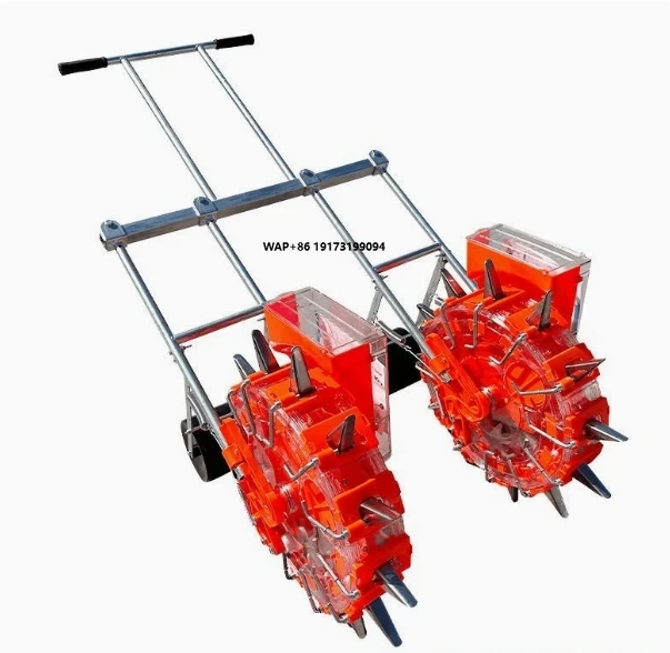 High Performance Manual Planter Two-Row 8 Nozzle Seeder Corn Soybean Peanut Seeds Hand-Pushed Farm Agriculture Industries