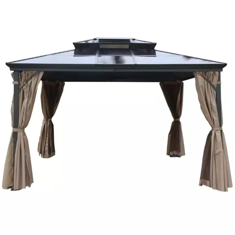 

Садовый современный алюминиевый павильон-беседка с двойной крышей 3х4м, прямоугольный, для улицы