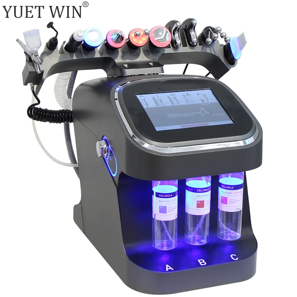 10 in 1 Hydro Dermabrasion Machine Facial Deep Cleaning Eye Lifting Water Oxygen Spray Skin Care Bubble SPA Beauty Device