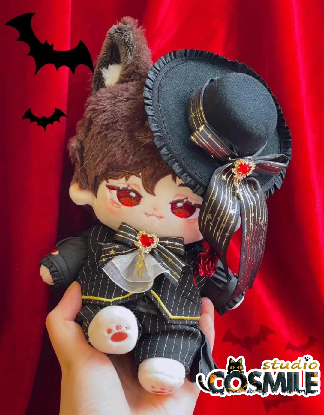 

Vintage Gentleman Prince Vampire Knight Costum Stuffed Plushie Plush 20cm Doll Accessories Doll's Clothes