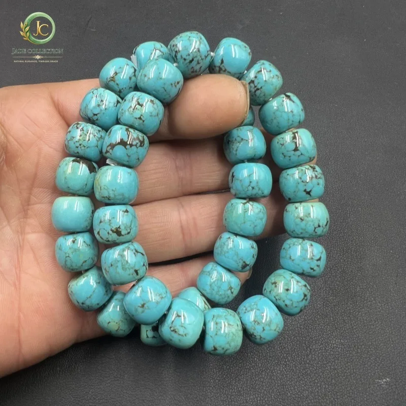 Optimized Turquoise Ball Iron Wire High Porcelain Old-Styled Abacus Beads Bead Bracelet