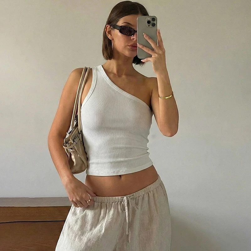 

Trendix Women's Ribbed Backless Tank Top Sleeveless Slim Solid Off Shoulder Crop Top Summer Party Bodycon Beach Clubwear Vest