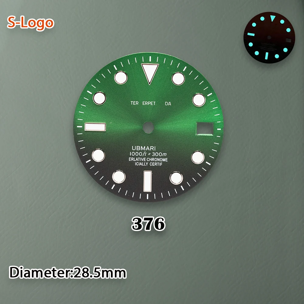 S شعار 28.5 مللي متر SUB الطلب الأحمر مناسبة لحركة NH35/NH36/4R/7S الجليد الأزرق مضيئة التدرج ساعة مزدوجة تعديل الملحقات