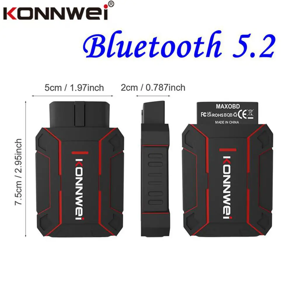 

KONNWEI MAXOBD Полный системный сканер Bluetooth 5,2 OBD2 Диагностический инструмент для BMW Для VW Для AUDI Код чтения ABS Для IOS Android