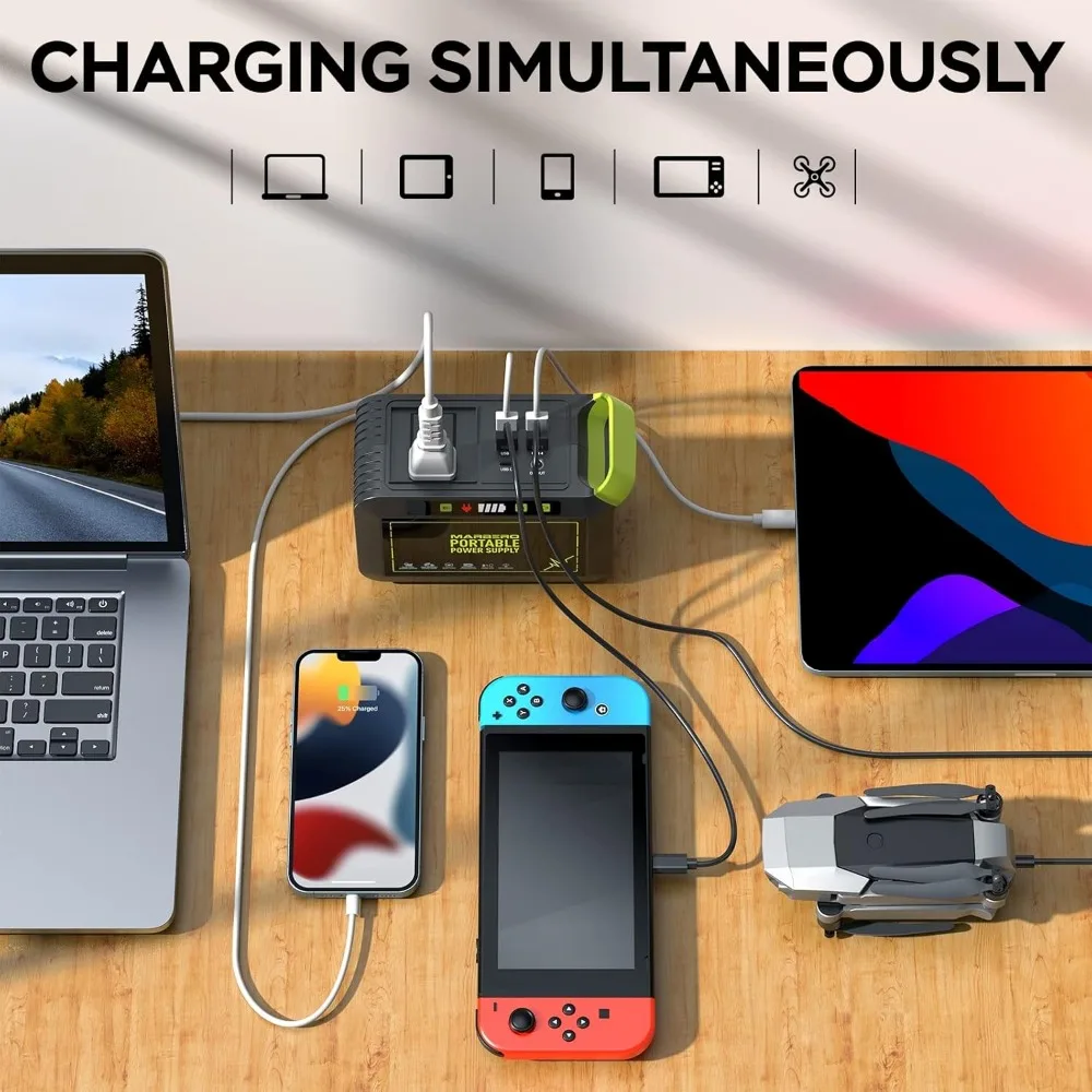 MARBERO محطة طاقة محمولة 88Wh التخييم بطارية ليثيوم مولد الطاقة الشمسية شحن سريع مع مخرج تيار متردد 120 واط الذروة قوة البنك ( لذلك