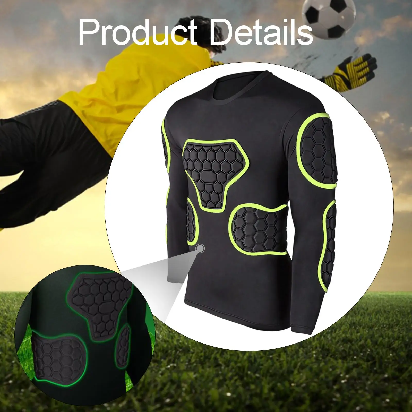 Long Sleeve EVA Foam Padded Goalkeeper for Basketball Ergonomic Fit Multipurpose Professional Chest Elbow Guards