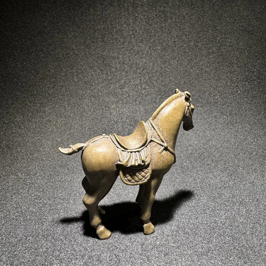 Metal Horse Bronze Statue Tang Dynasty Steed 7.4cm