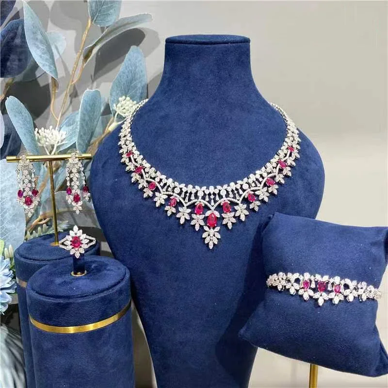 

GODKI Famous Brand Blossom Flower African Dubai Jewelry Sets For Women Wedding Party Zircon Wedding Bridal Jewelry Gift