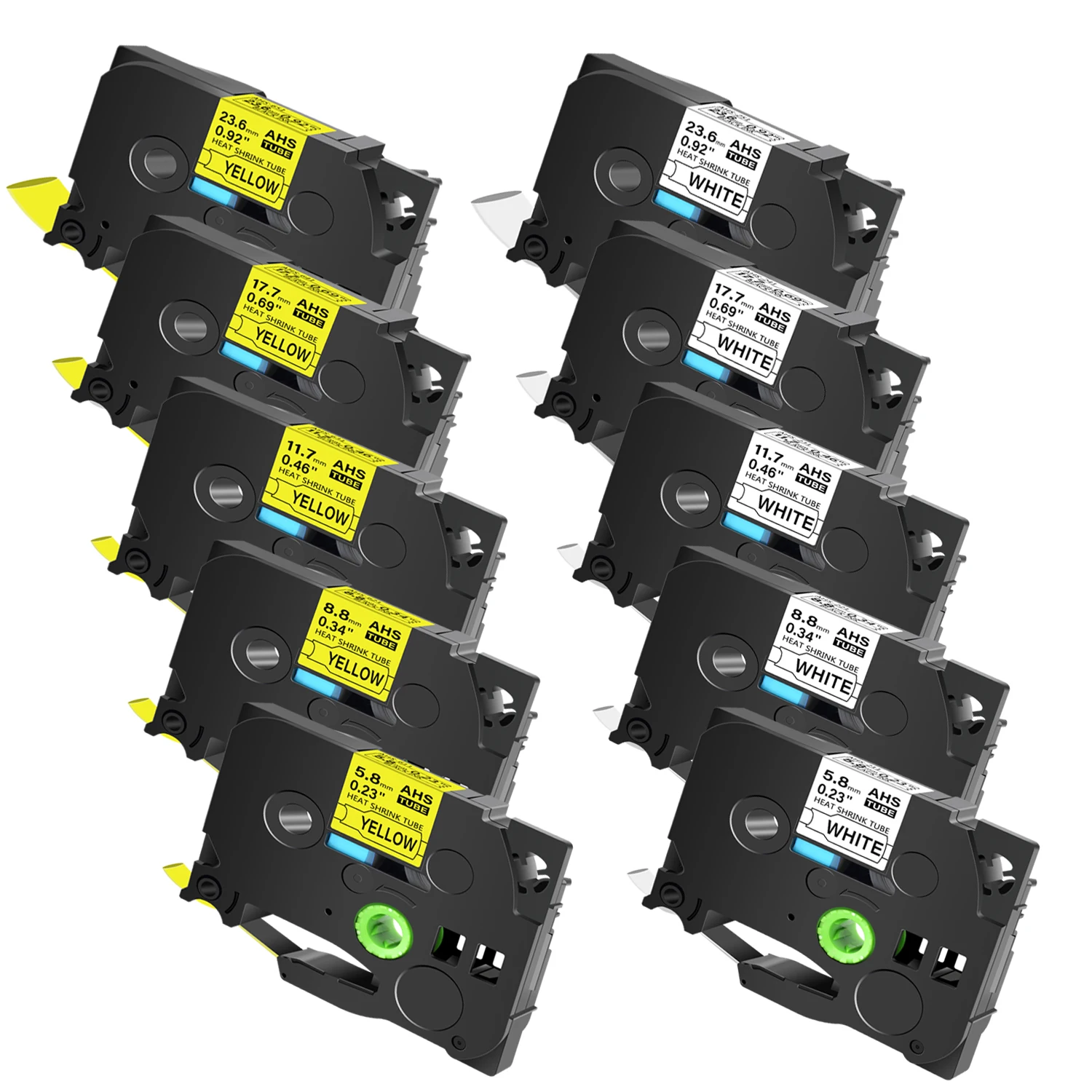 Cruxer 5Pcs Heat Shrink Tube Tape Replacement for Brother HSE 231 631 Hse-251 Hse-241 Label Tape for P-Touch Printer