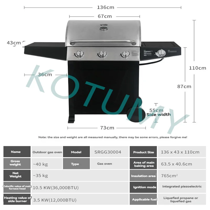 Villa Courtyard Gas Barbecue Grill, Household Large Barbecue Grill, Outdoor Multifunctional Stew Grill BBQ