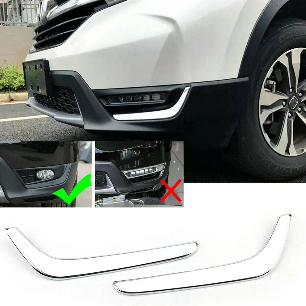 

Superior-Front Fog Light Lower Cover Eyelid Trim Chrome For Honda CR-V CRV 2017 2018 2019