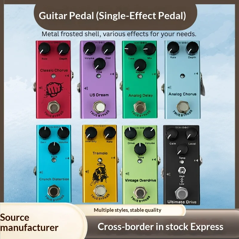 Electric Guitar Effect Pedal Distortion Overdrive Delay Tremolo Bass Single Block Stompbox Stage Performance