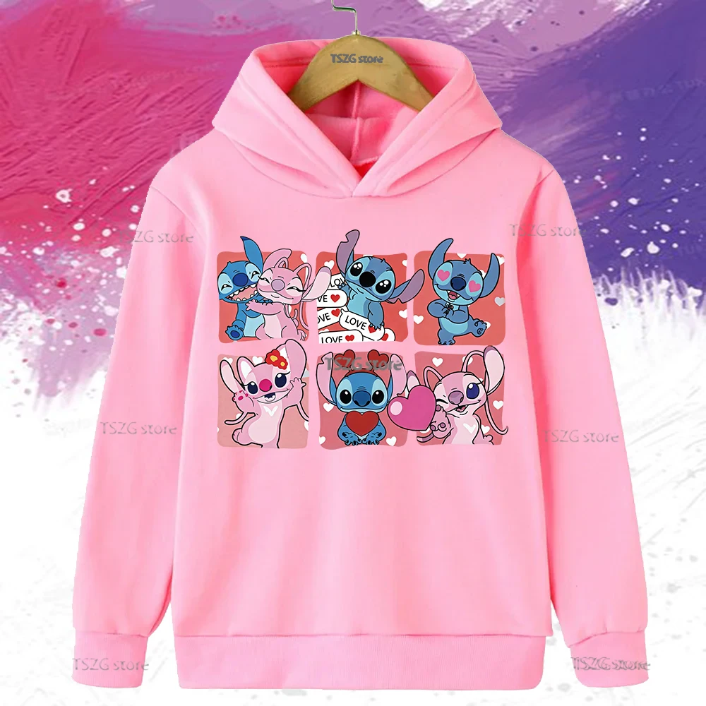 الخريف الشتاء ديزني غرزة الكرتون طباعة الأطفال هوديس المألوف عارضة بنين بنات مقنعين مريحة طفل البلوز أعلى #4