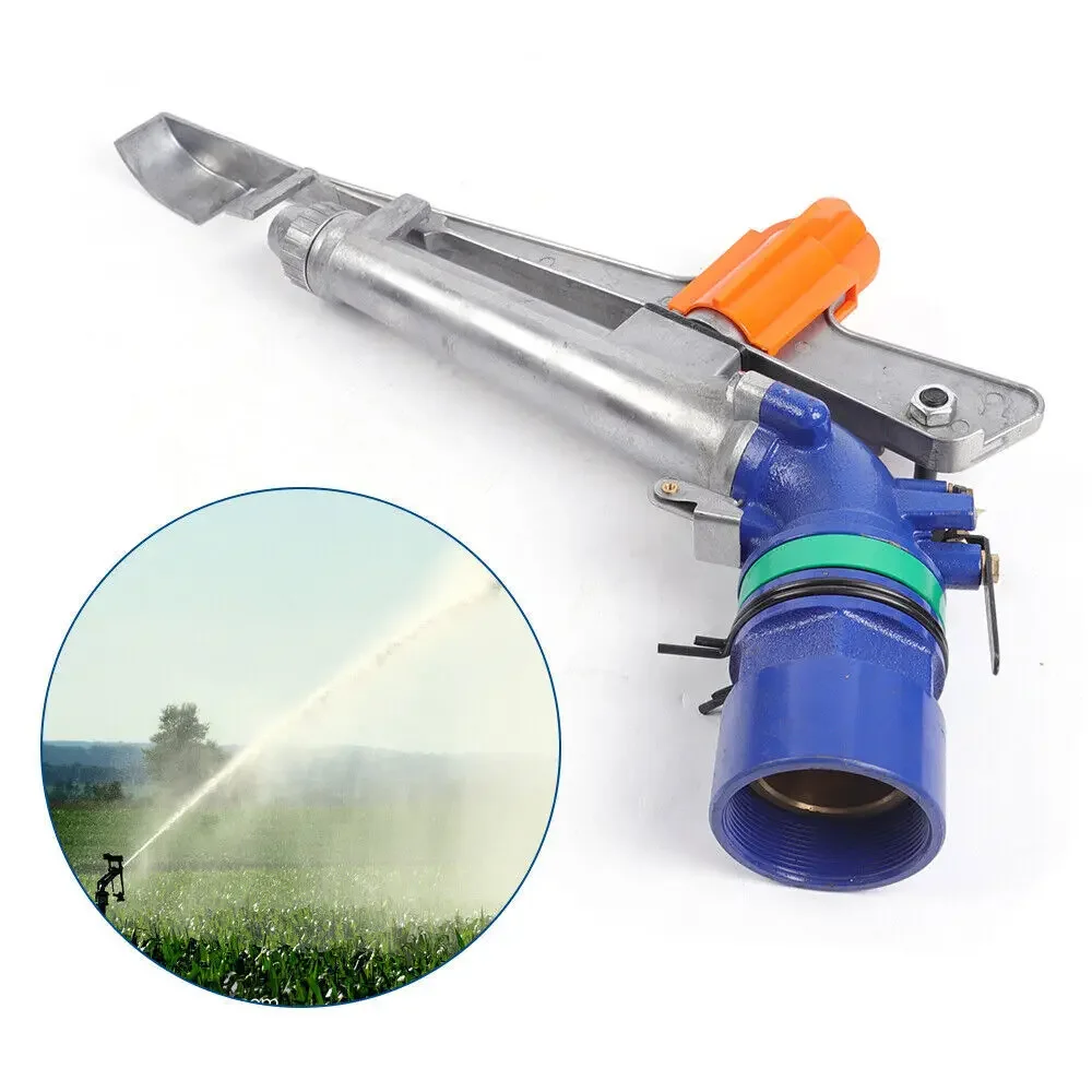 2" Heavy Duty 360° Adjustable Sprinkler Gun - Brass Core 160-200ft Range, 7-9lbs Pressure for Farm & Orchard Irrigation