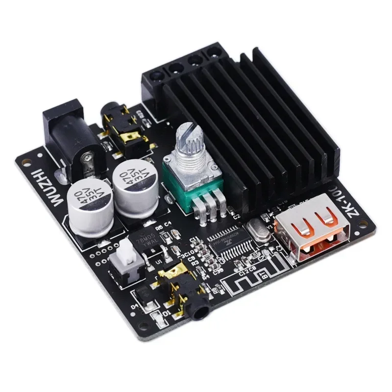 ZK-502H HIFI Bluetooth-compatible 5.0 TPA3116D2 Digital Power Audio Amplifier board 50WX2 Stereo AMP Home Theater AUX USB