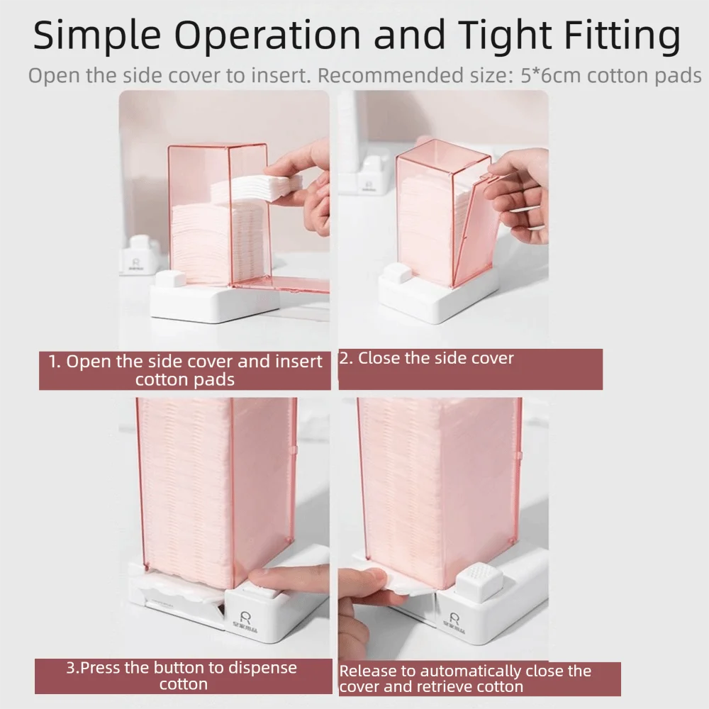 Creatieve wattenschijfje dispenser stofdicht perstype make-up katoen organisator huishoudelijke hermetische afdichting automatische katoenen dispenser