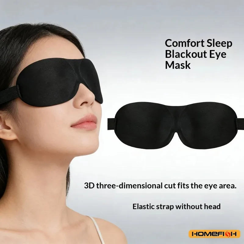 Comfortable Fit, Blackout Sleep Mask  Breathable 3D Adjustable Sleep Mask - Blocks Light