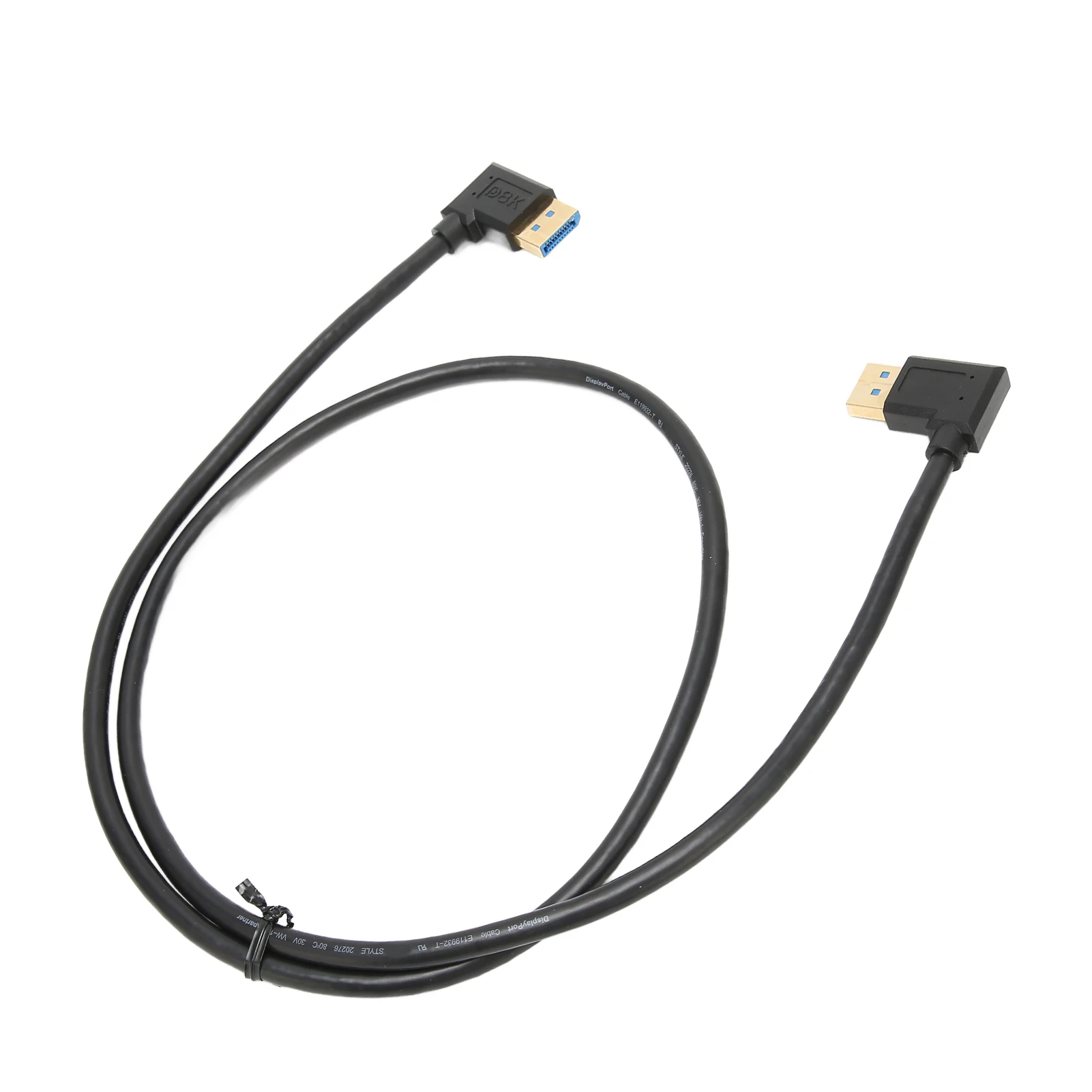 Displayport Cable 1.4 32.4Gbps 90 Degree Right Angle DP Male to DP Male Cable Support 8K 60Hz 4K 144Hz 2K 165Hz