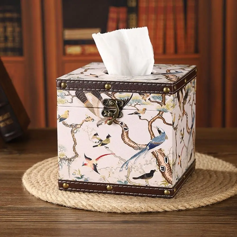 

Luxury Wooden Tissue Box Square Multi-Purpose Storage Box Large Capacity Elegant Luxury Napkin Box Restaurant Use