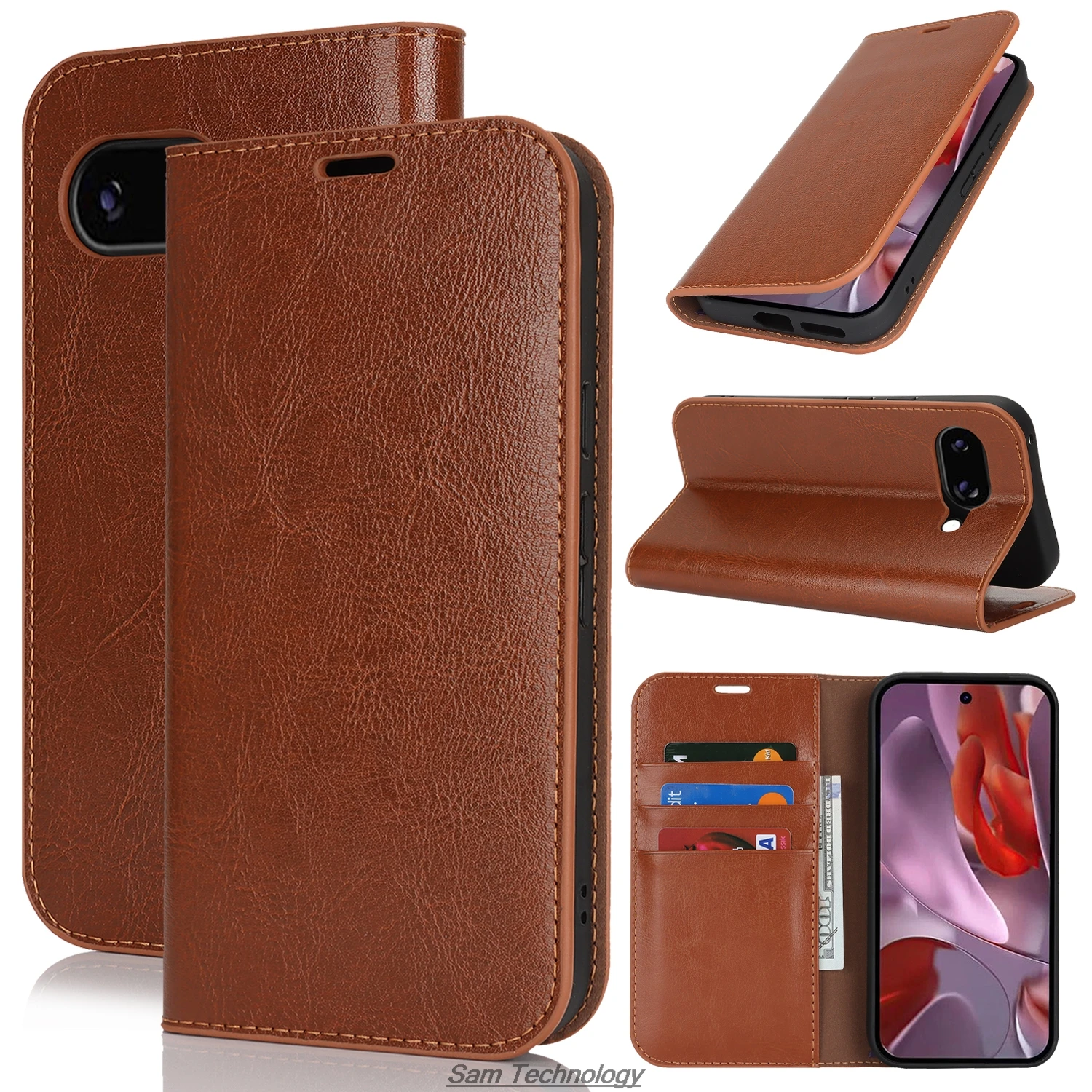 

Роскошный чехол-кошелек для Google Pixel 9A 6,3 дюйма GXQ96 GTF7P G3Y12, кожаный чехол премиум-класса, откидная крышка, сумки в стиле ретро, бизнес, чехол