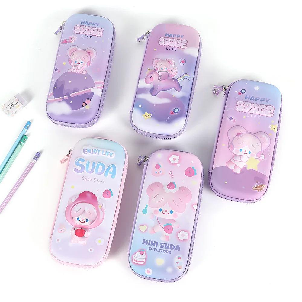 

3D пенал EVA Розовая девушка Милый чехол для ручки Ракета Звезда Единорог Органайзер для цифровых продуктов Держатель Школьные принадлежности Подарочный чехол Statio