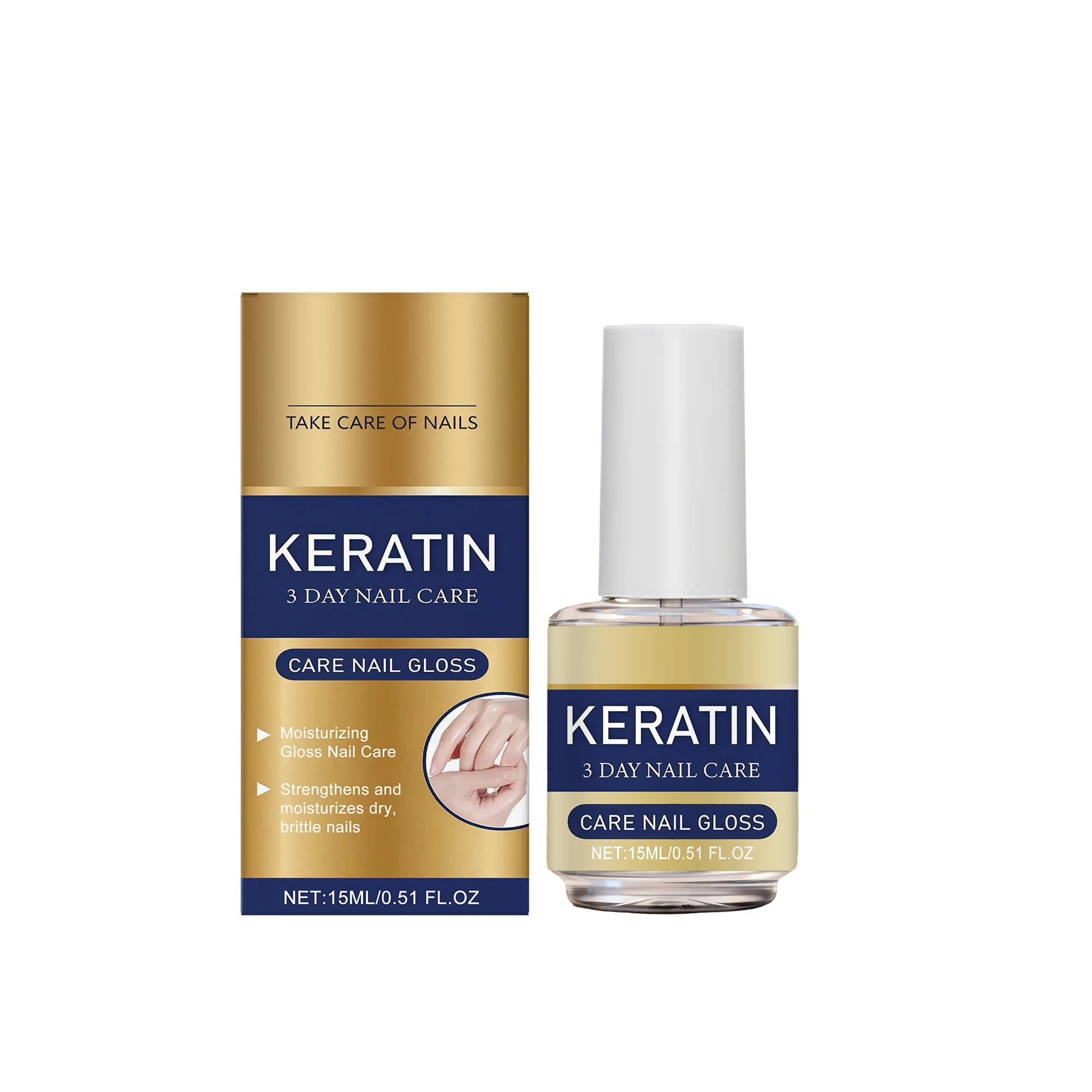 Keratin Nail Care Oil Nail Treatment Repair Damaged Discolored Brittle Nail Strengthen Moisturize Restore Smooth Shine 15ml