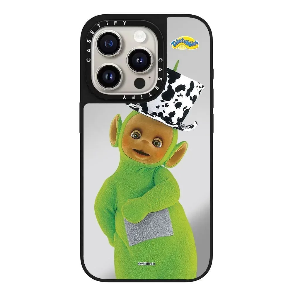 حافظة هاتف Teletubbies لهاتف iPhone 16/17 Pro Max، طراز مرآة كرتونية لطيفة
