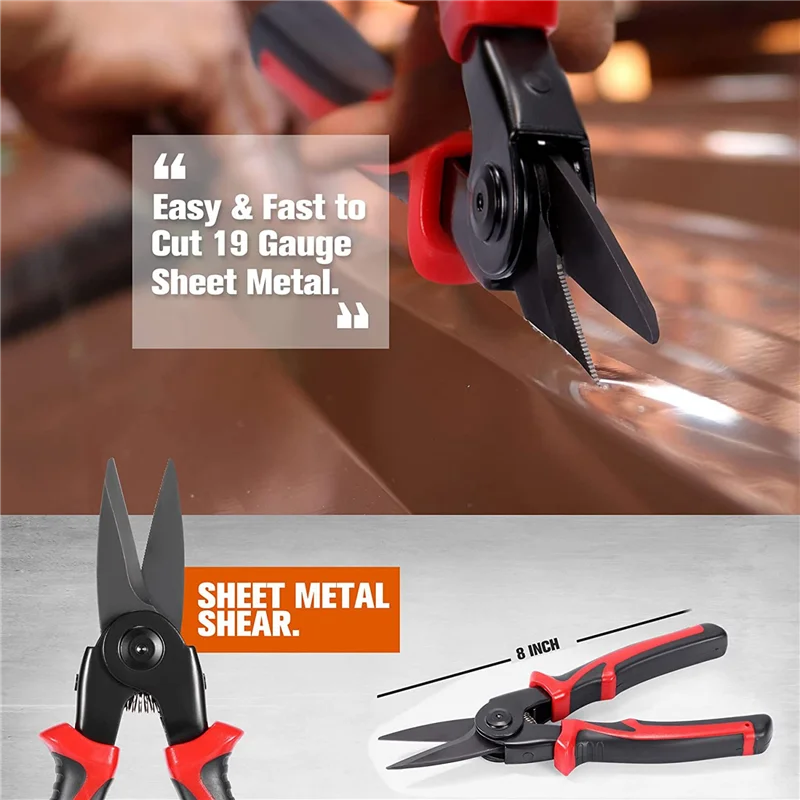 AC88-10-PCS Plier Tool Set, 5 In 1 Versatile Tool Kit, With Linesman Plier, Wire Stripper, Crimping Tools, Sheet Metal Shear