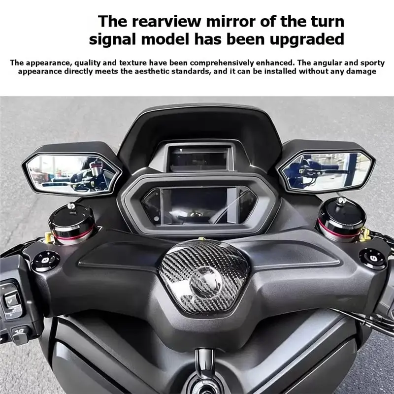 Leading-For 2025-2026 XMAX300 Scooter Compatible Wide Angle Adjustable Rearview Mirrors, Modified Blind Spot Auxiliary Re