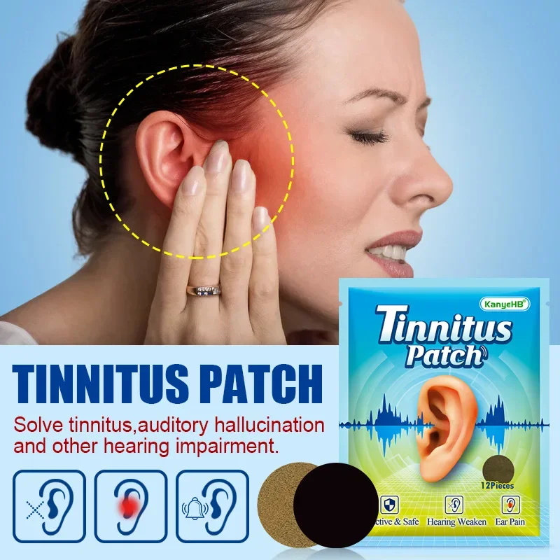 12pcs Ear Tinnitus Treatment Tinnitus Patches For Ear Pain Protect Hearing Loss Sticker Natural Herbal Plaster Health Care