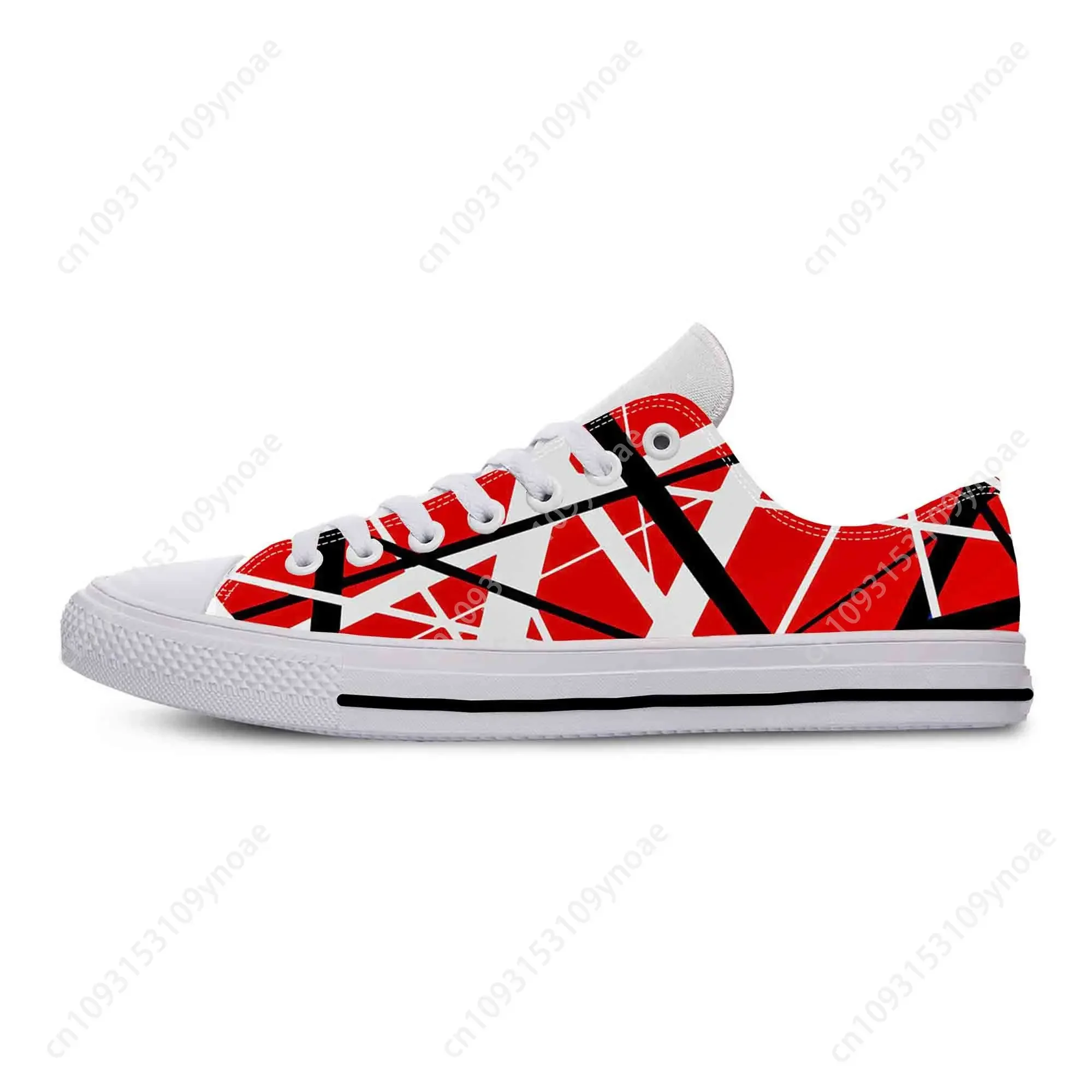Hot EVH 5150 Stripes Guitar Metal Rock Music Band Casual Cloth Shoes Low Top Comfortable Breathable 3D Print Men Women Sneakers