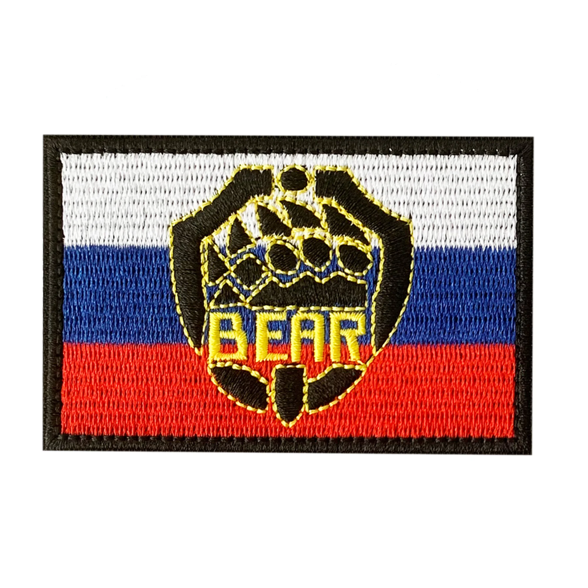 Bear Embroidered Patches, Russian Flag Bear Badges, Tactical Emblem Appliques, Armband, 1Pc